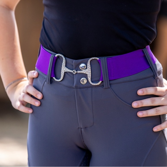 2” Purple Sparkle Equestrian horse Snaffle Bit Belt Elastic One Size Fit… main image 5